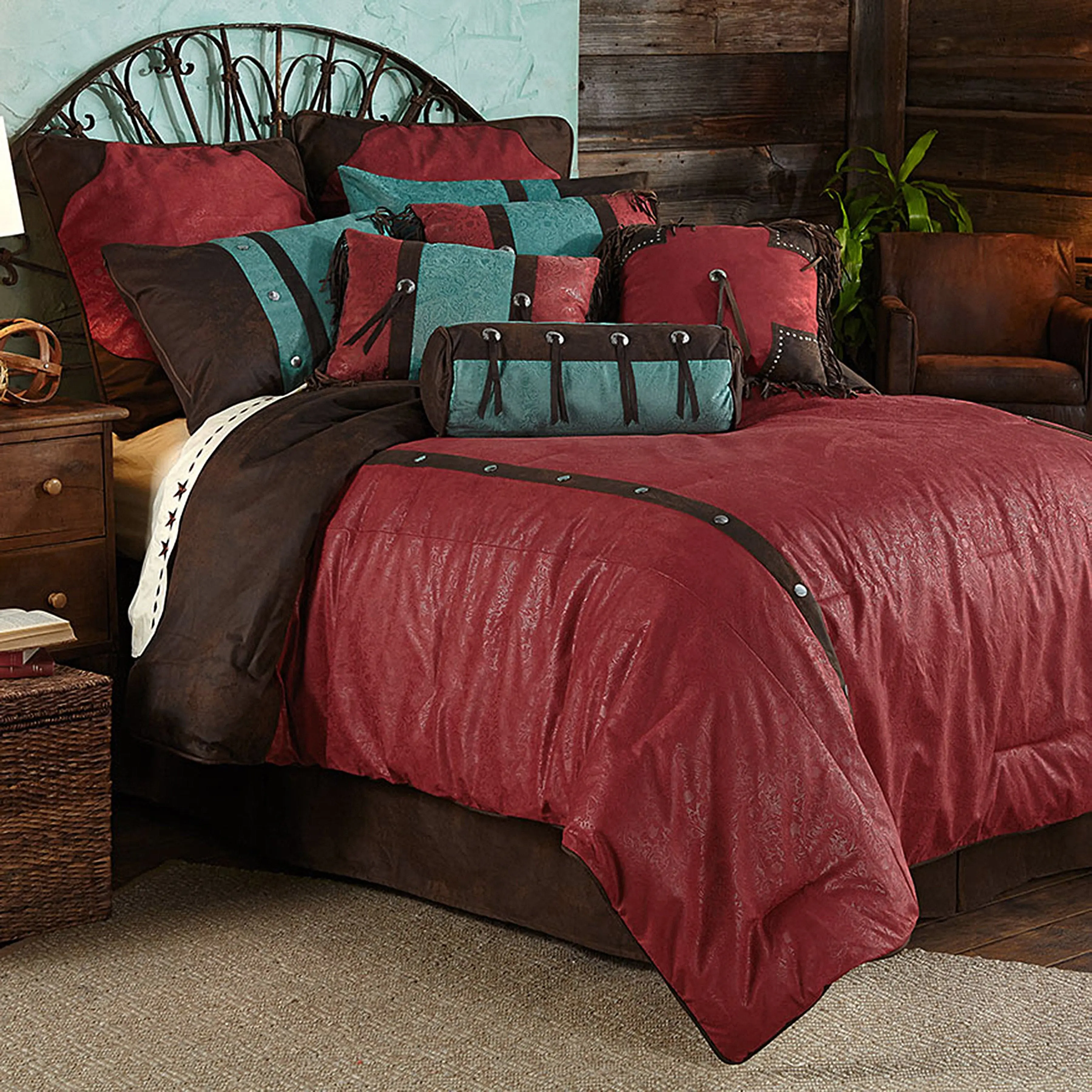 Cheyenne Comforter Set, Twin, Red