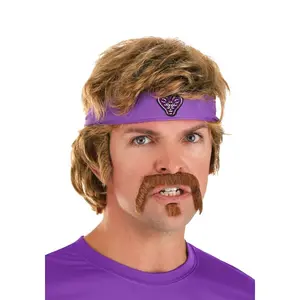 Dodgeball White Goodman Wig and Mustache Kit