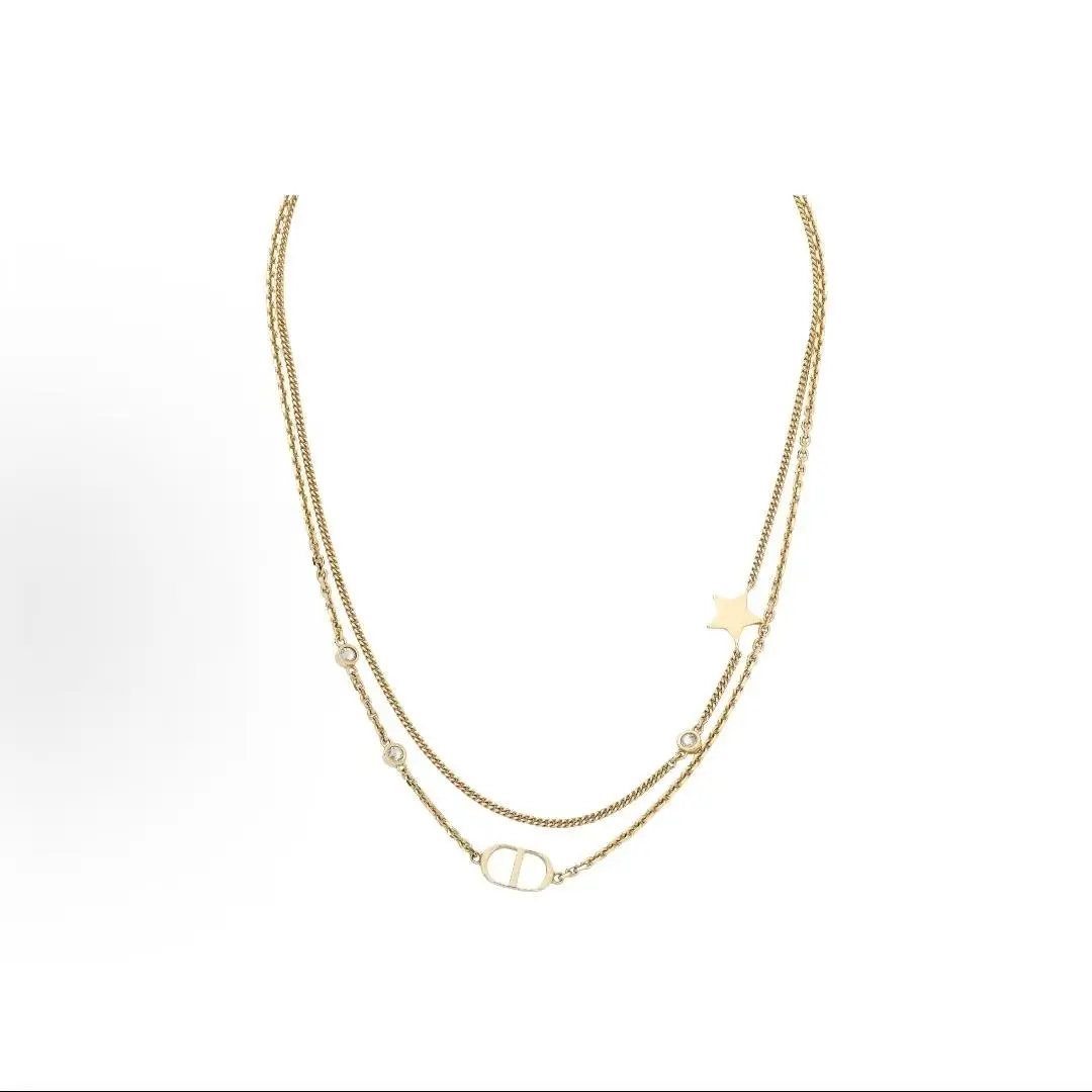 Pre-owned Brand new Dior Petit CD Double Necklace