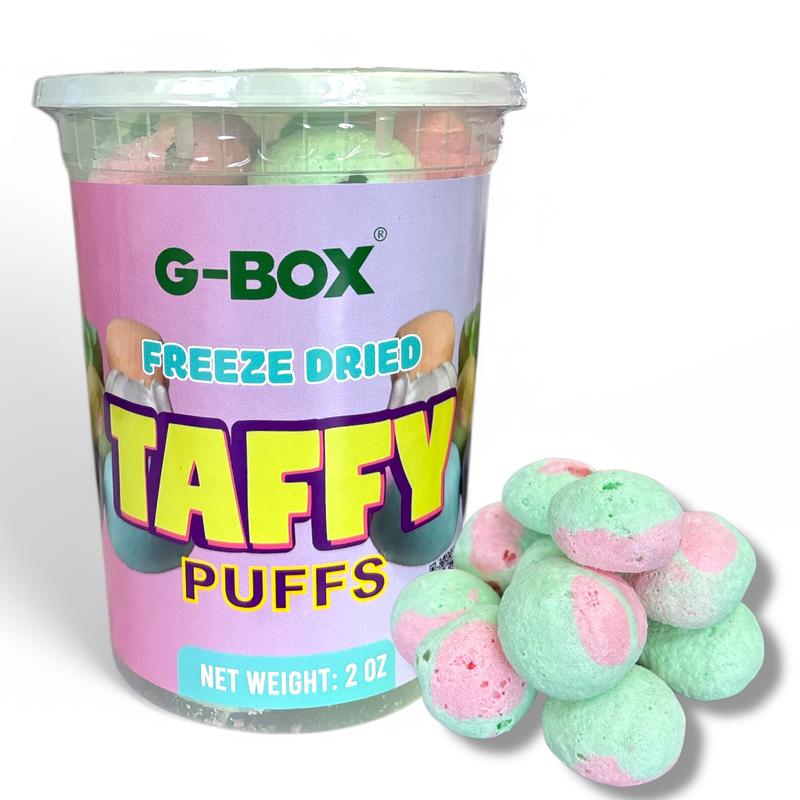 G-BOX Freeze Dried Taffy Puff Candy | Freeze Dried Candy| Crunchy, TikTok Trend Items, Featuring Old School Candy Vibes, Perfect for Fans of Freeze Dried Candies(Cotton Candy and Multiple Flavor Options)