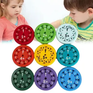 9 Pack Math Operation Fidget Spinners, Number Addition Subtraction Practice Toy, Dual-purpose Fidget Toy for Stress Relief & Early Math Education
