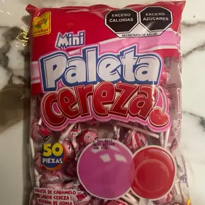 De La Rosa Paleta Mini Cereza lollipop | 50ct, Bag