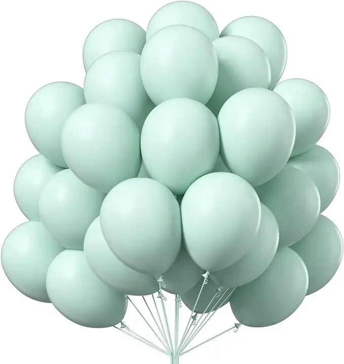 PartyWoo Mint Green Balloons 50 pcs 12 Inch Pastel Light Green Latex Helium Balloons for Birthday Baby Shower Gender Reveal Wedding Anniversary Graduation Party Decorations Green-Q06