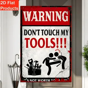 2Dflat - Decorative Plaques And Ornaments - 1pc "Please Do Not Touch My Tools" Wooden Sign, Featuring a Safety Warning in Rustic Red And Black Wall Decor, Suitable for Home And Garage Use, Classic Design, Perfect Holiday Gift