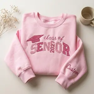 Senior Embroidered Sweatshirt Class of 2027 with Name, Senior 2027 Shirt, Personalized Graduation Gift for Her, Senior Girl Bow Crewneck
