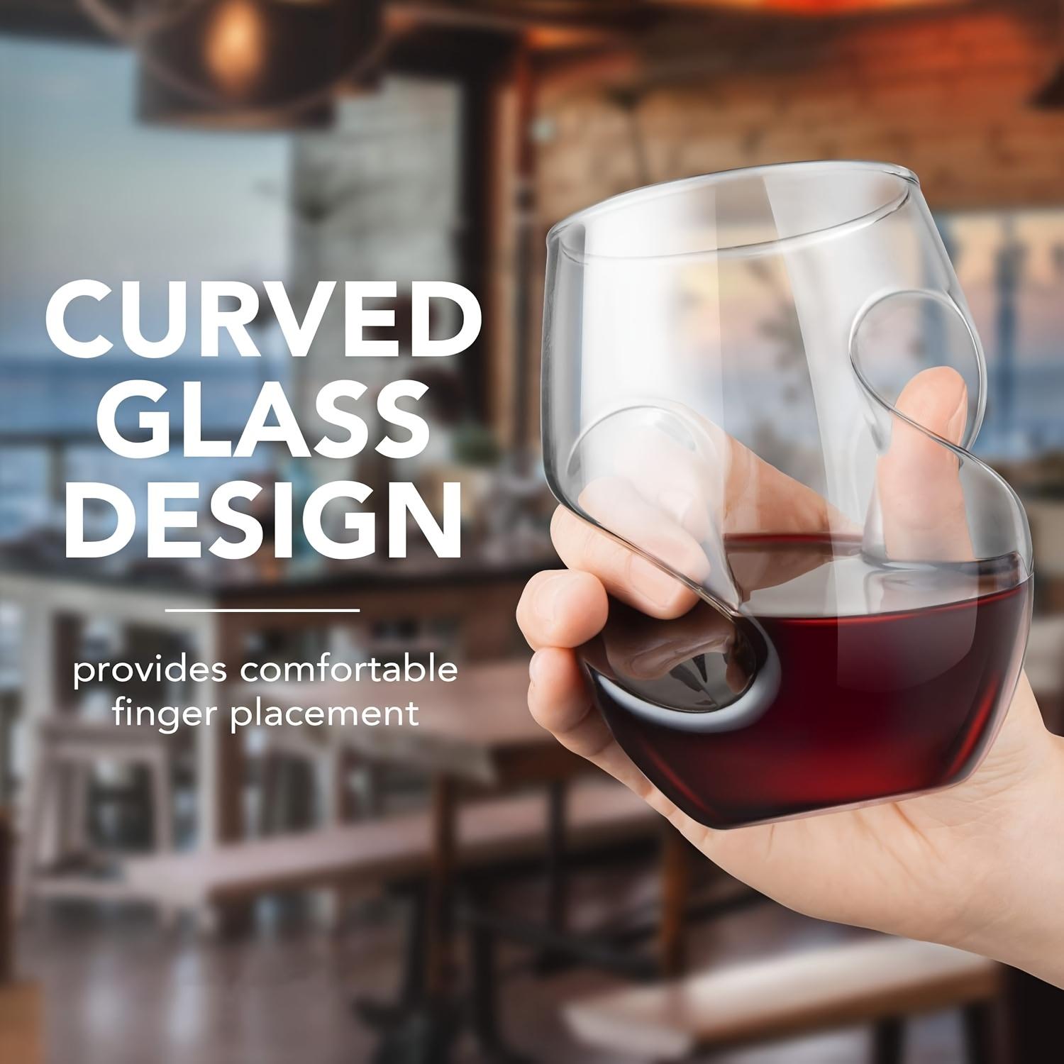 Wave Design Whiskey Glasses with 4 Straws, Old Fashioned Clear Crystal Drinking Glasses, Premium Bar Glassware for Whiskey, Beer, Cocktails, Wine & Home Bar Entertainment