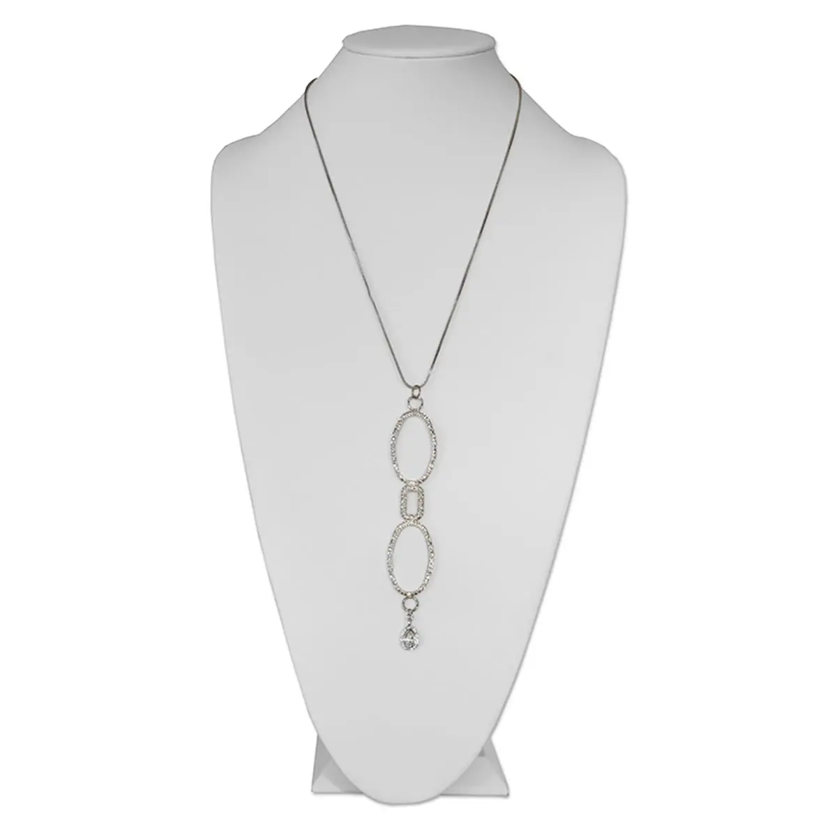 212 MAIN Catherine Mini Bling Hammered Metal Pendant Frame Reading Eyeglasses - Silver, 2.0 Strength, Metal Coating, Pendant Necklace, Snake Chain, Lobster Clasp, Sleek Smooth, Single Item