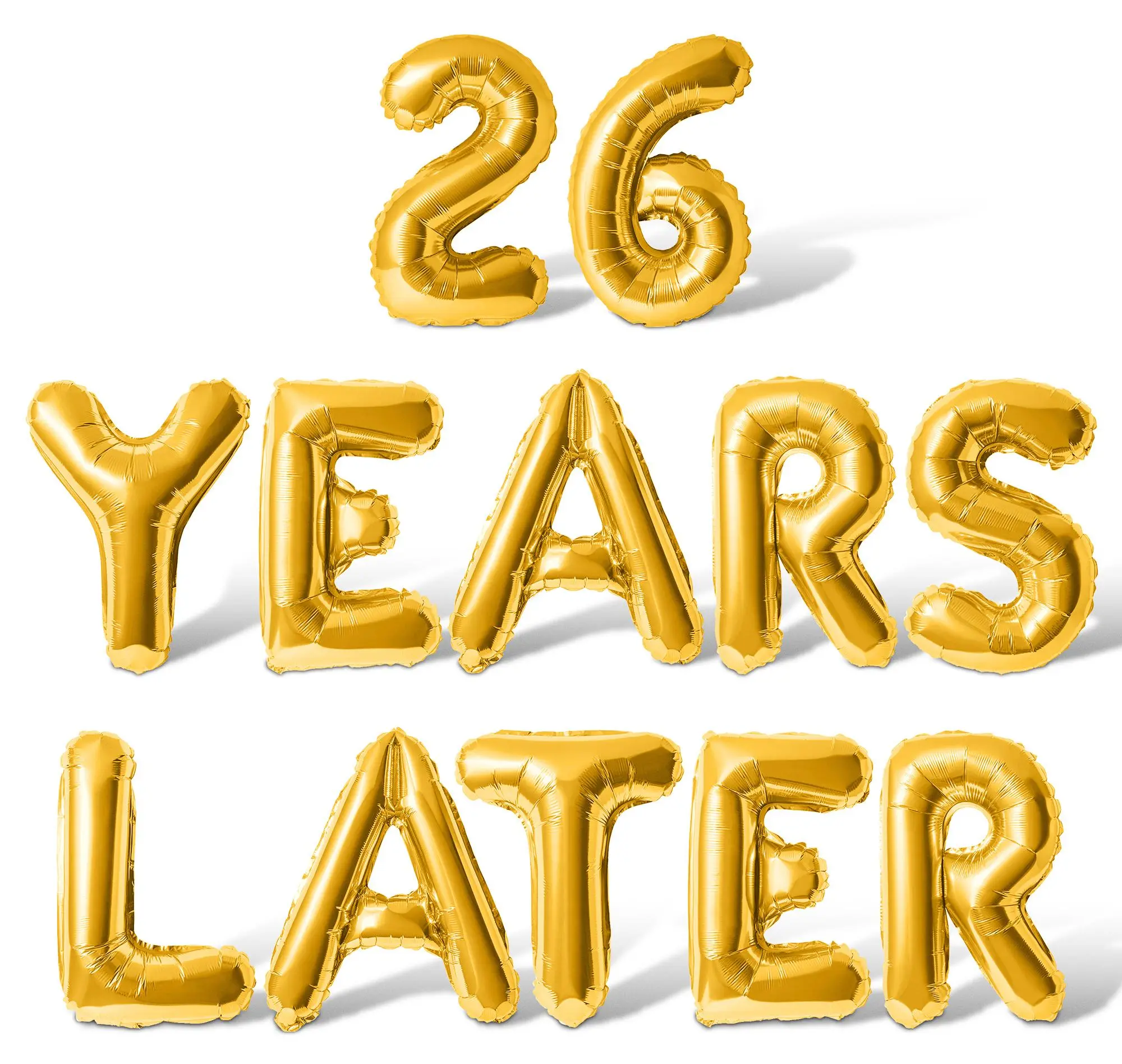 Letter Balloons - 26 YEARS LATER 16" Inch Alphabet Letters Foil Mylar Balloon 26th Birthday Party Banner