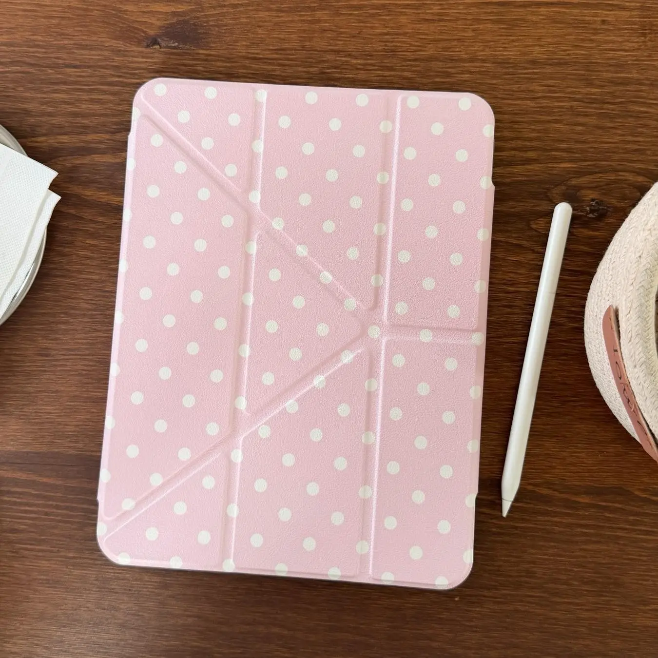3+Y Foldable Protective Tablet Case Cover with Pen Slot, Acrylic Back Panel, Shockproof, Drop Proof Cover, and Bend-Resistant, Fits iPad Pro/air/mini, Fashion Gift for Girls