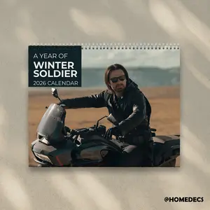 A Year Of Winter Soldier Calendar 2026 - Bucky Barnes, Winter Soldier, Carter Baizen |  Home Decor, Office Decor - New Year Superhero Fan Gift