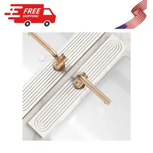 Faucet Mat for Kitchen Sink – Diatomite Stone Drying Mat & Sink Protectors  (Light Grey, 23.6" x 3.9")