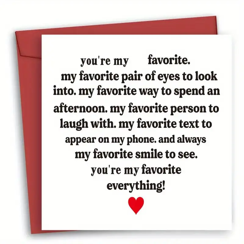 Heart Shaped Love Themed Letter Pattern Greeting Card, 1 Count Special Birthday Card, Relationship Greeting Card for Anniversary Celebration