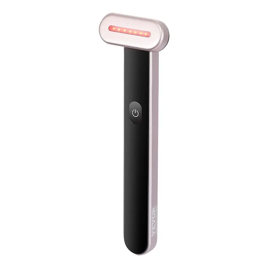 【Summerfinds】3-in-1 LED Light Therapy Wand, Portable LED Facial Wand & Facial Care Tools with Heating-Vibration, 180-Degrees Rotation Head, Compact Unisex Adult Home Beauty Device for Face & Neck, Delivers Consistent Results (Fathers' Day Gift Option)