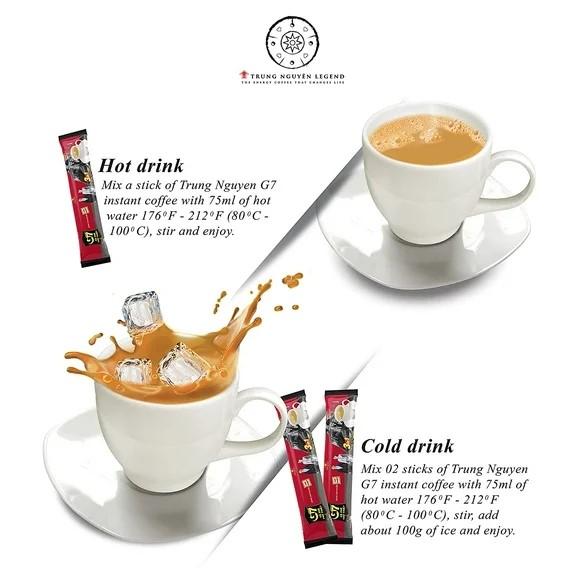 G7 Instant Coffee 3 in 1 Coffee Mix, 100 packets(servings)per Bag - Popular Vietnamese Coffee