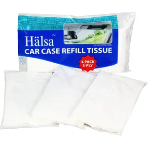 White Facial Travel Tissue Packs, Chlorine-Free, 3 Packs, 60 tissues, 3-Ply Sheets, 20 Sheets Per Pack, For Car, Travel, School, Work