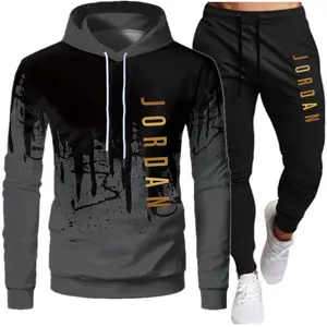 Trendy Autumn and Winter Hooded Sweatsuit with European and American Letter Printing  Clothes Casual