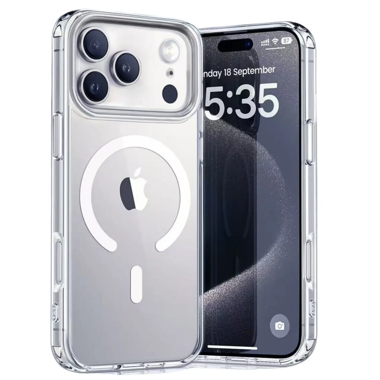 Magsafe Iphone 11 Charging Phone Case Magnetic Transparent Protective Phone  Case Casing For IPhone 11-17