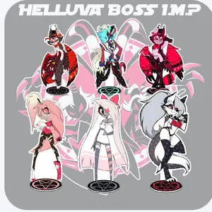 15cm Helluva Boss Anime Figure Acrylic Stand Model Plate Blitzo Desk Decor Standing Sign Game Fans Gift Ornaments Stand Model