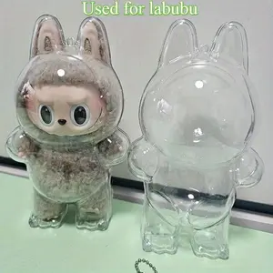 Acrylic Protective Case for Labubu Monster Series Statues, Transparent Storage Box with Secure Latch, Ideal for Collectibles and Display, Cover