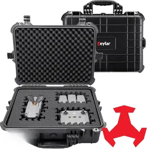 Eylar 20" Large Hard Case with Ragar Reconfigurable & Reusable XP Crosslinked Foam Insert Waterproof Shockproof for Equipment Drones and Cameras Black