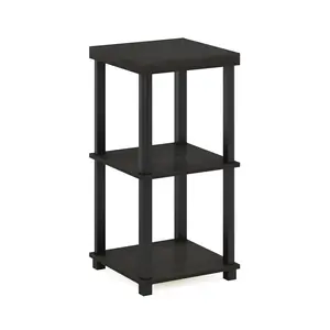 TURN-N-TUBE 3-Tier Open Shelf Espresso Coffee Side Table, Tool-Free Assembly, Modern Indoor Furniture for Small Spaces - Bedrooms, Living Room Decor, Coffee Table