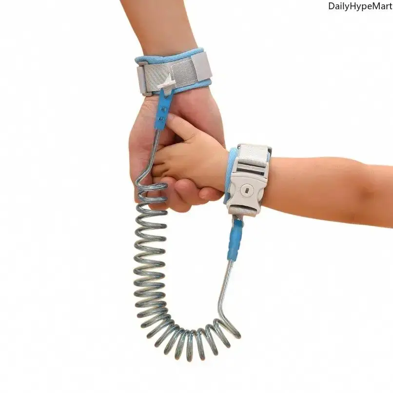 Toddler Harness & Adjustable Safety Wrist Leash with Lock, Breathable Cuff and 2M Anti-Cut Steel Wire Rope for Kids' Outdoor Travel