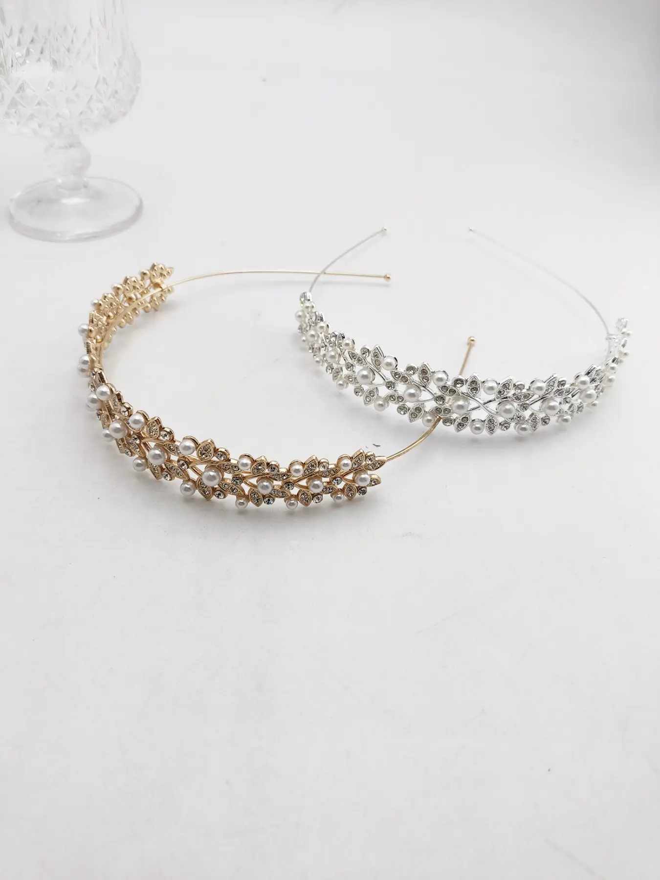 1PC Water Drill Pearl Bride Metal Crown, Elegant Luxury Style, Perfect for Dates, Weddings, Parties, Hair Crowns, Water Drill Pearl Inlaid, Jewellery, Bridal Hair Accessories