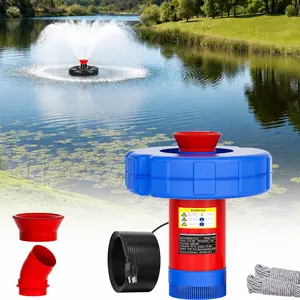 750W Pond Fountain Aerator - Pond Fountain - 1 hp 15,000 gallons/hour Floating Aeration Pump - 100ft Power Cord - With Tow Rope - Suitable for Ponds and Lakes - 2025 Newest Model - Stainless Steel Body