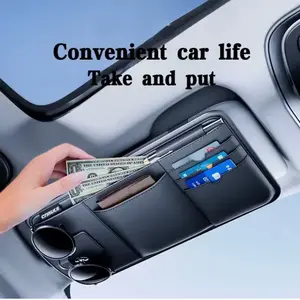 Multifunctional Car Sun Visor Storage Bag, Multi-Pocket Car Interior Accessories Pocket Organizer, Car Document Storage Bag, Car Organizers