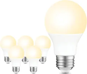 A19 LED Light Bulbs Dimmable,60W Equivalent 750 Lumens, 2700K Soft White, E26 Base, 15,000-Hour Lifespan, 8W Energy Saving LED Bulbs, Ideal for for Living Room & Bedroom Lighting, 6 Pack