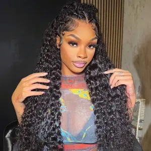 OQ Hair 9x6 HD Water Wave Glueless Drawstring Wigs M-Cap Pre-Cut Lace Human Hair Wigs Preplucked Hairline With Invisible Bleached Knots Flexible Fit Adjustable Strap Wear Go Wigs