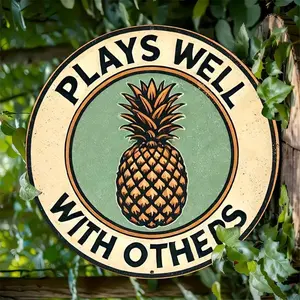 Pineapple Design Wall Sign, Vintage Metal Wall Art, Wall Decor for Home Living Room Bedroom Farmhouse, Home Decor