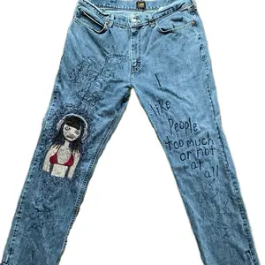 “Stitched Bxtch” Custom Embroidered Denim