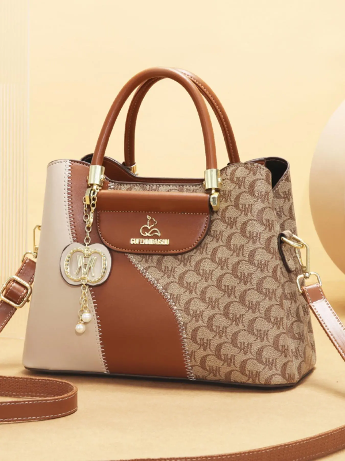 Women's Fashionable Letter Pattern Patched Design Handbag, Casual Versatile PU Leather Crossbody Bag with Letters Charm, Trendy All-match Commuter Bag for Daily Used, Casual Handbag Satchel, Casual Commuting Handbag