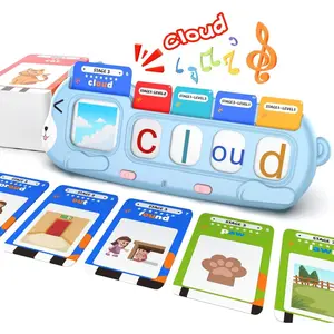 Phonics Learning Toy for Preschool Kids – Talking Flash Cards with Sound Machine, Word Blending & Math Games – Educational Reading & Counting Activity Set 4-8