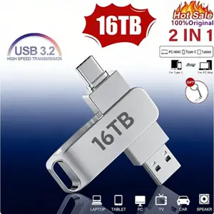 16TB USB 3.2 Flash Drives High Speed Transfer Metal Pendrive Memory Card Pendrive Flash Disk Memoria Waterproof Stick 2025