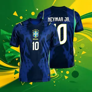 2026 Brazil National Home And Away 10#Neymar and VINI 11#Raphinha Short And Long Sleeve Soccer Jersey Fans Versio Breathable