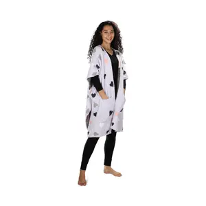 Memoi Women's Plush Throw Robe