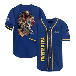 Vintage Twisted Halloween Horror Characters Baseball Jersey Shirt, Baseball Jersey Baseball Top
