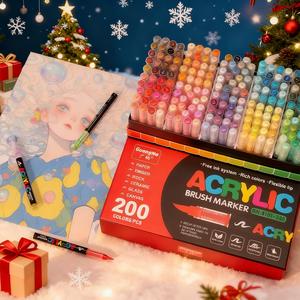 acrylic paint marker pen, 1 box acrylic coloring paint marker pen with box, art supplies for canvas, rock, wood, stone, glass, ceramic, fabric painting