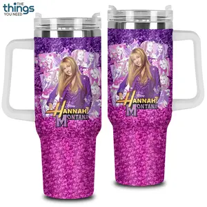 Retro Pop Culture Hannah Montana 2 Skinny Tumbler 20oz-40oz Stainless Steel, Double Wall Insulated, With Handle & Straw – Funny Gift for Scooby Doo Lovers & Fans