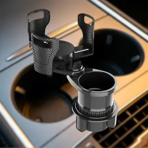 Two-In-One Car Cup Holder Expander, Multi-Function Cup Holder Extender, Adjustable Base, Easy to Detach, Fits Cola Mugs and Snack Buckets