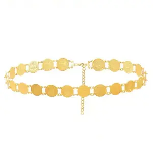Gold Coin Belt - Simple Design as Described, Featuring a Unique Coin Pattern and Chain Link Structure