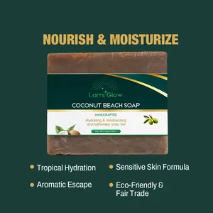 Coconut Beach Soap Body Wash - Moisturizing Body Care, 4 oz/113g Cleansing Moisture Aroma Case soap Clear Daily Sensitive Organic Nourishing