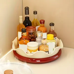 360° Rotating Kitchen Organizer Round Tray Turntable - Multi-Functional Countertop Storage Rack for Spices, Jars, And Bottles - Perfect for Cabinet, Fridge Home Kitchen Organization, Kitchen Organizers And Storage