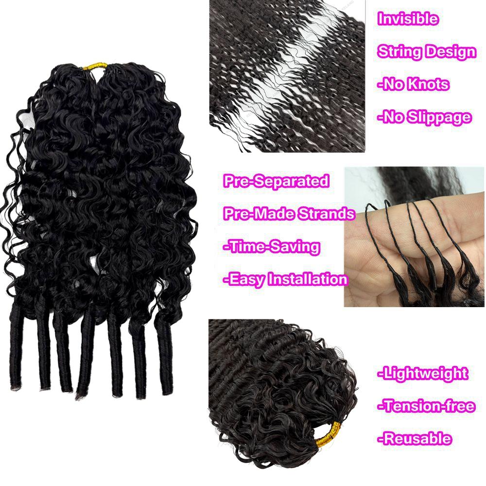 Bling Hair Burmese Curly Pre-Separated Feather Crochet 100% Human Hair Extensions For Miracle Knots Boho Braids 4 to 5 Bundles Recommended