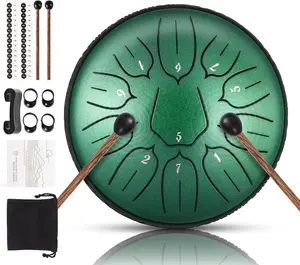 Steel Tongue Drum 6 Inches 11 Notes Hand-Played Percussion Instrument for Yoga Meditation & Music Education with Stable Tone and Unique Sound Anti-Corrosion Moisture-Proof Scratch-Proof Paint-Proof