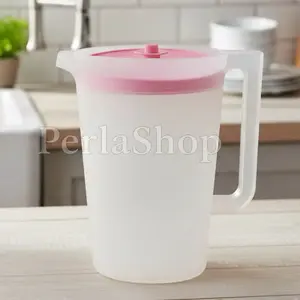 1 Gal Clear Water Jug with Push Button, Classic Pink Seal 1 Gal Clear Water Jug with Push Button, Classic Pink Seal