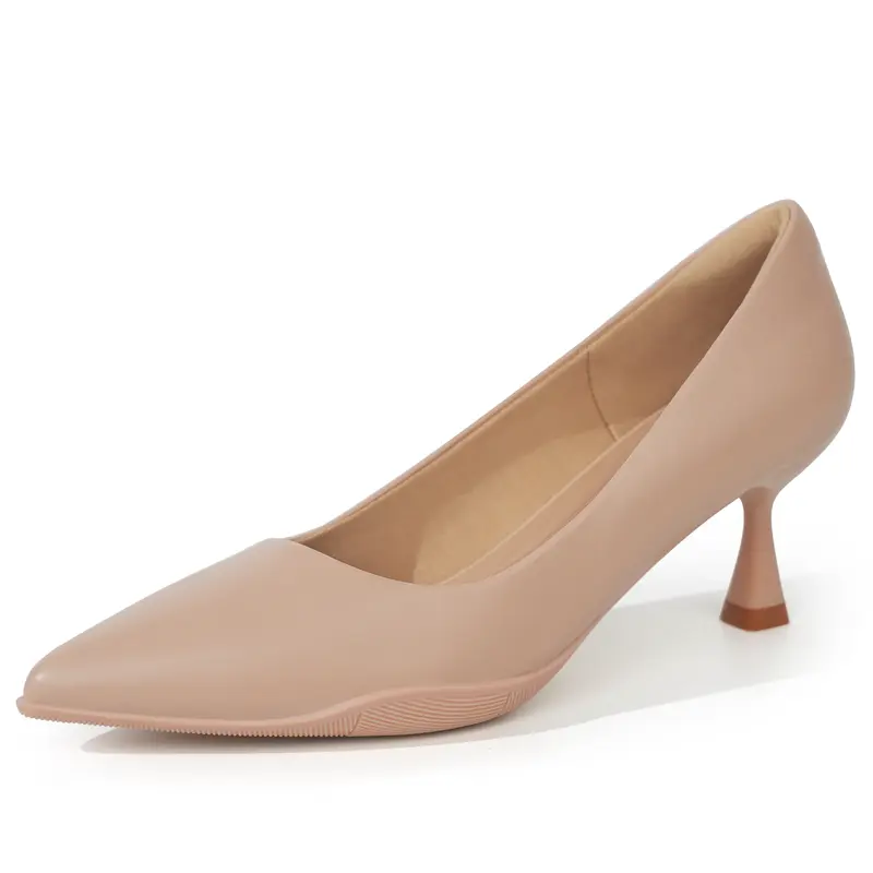 Ortho Rest Women's Classy Heeled Pumps - Minimalist Chic Kitten Heels, Pointed-Toe, Foot-Health Focused Comfortable Footwear for Business Office-Dinner Dress Use