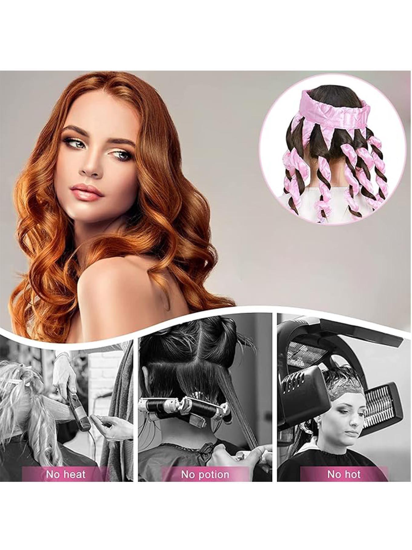 Octopus Heatless Curling Rod No Heat Hair Curle Soft No Heat Wave Curling Tool, Overnight DIY Hairstyle Accessory, Heatless Hair Curler 8 Detachable Claw Straps & Adjustable Headband Overnight